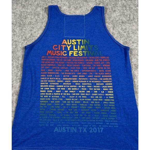 Aviator Nation Tank Men Medium Blue Austin City Limits Music Festival 2017 Shirt - Picture 2 of 2